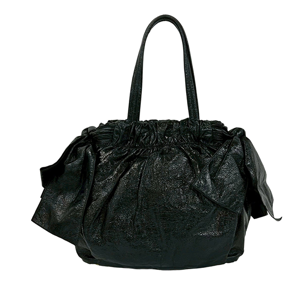 Prada Vernice Gaufre Bow Satchel