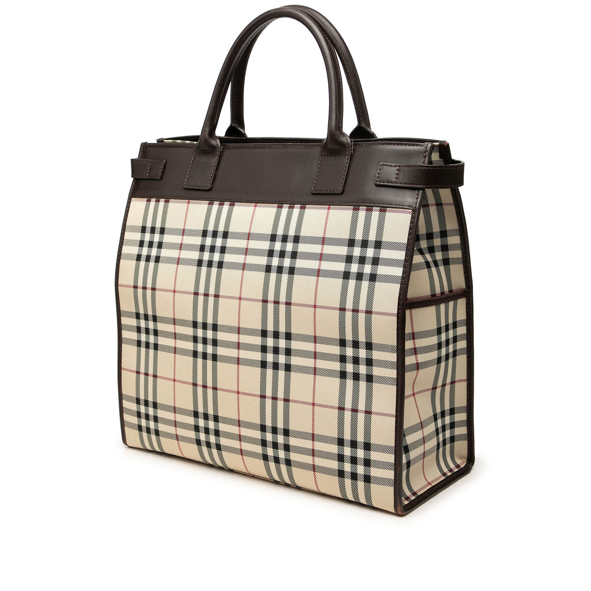 Burberry House Check Canvas Convertible Tote — Beige