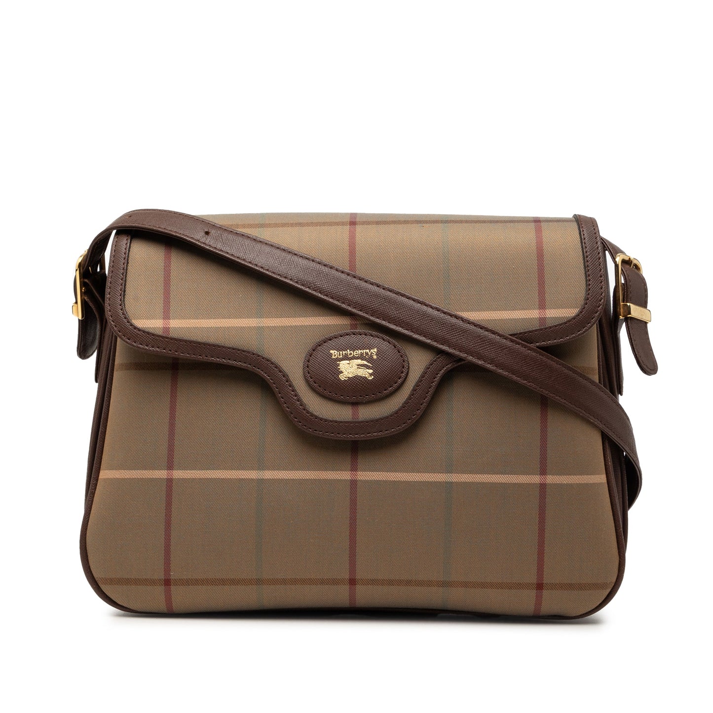 Burberry Vintage Check Canvas Flap Shoulder Bag