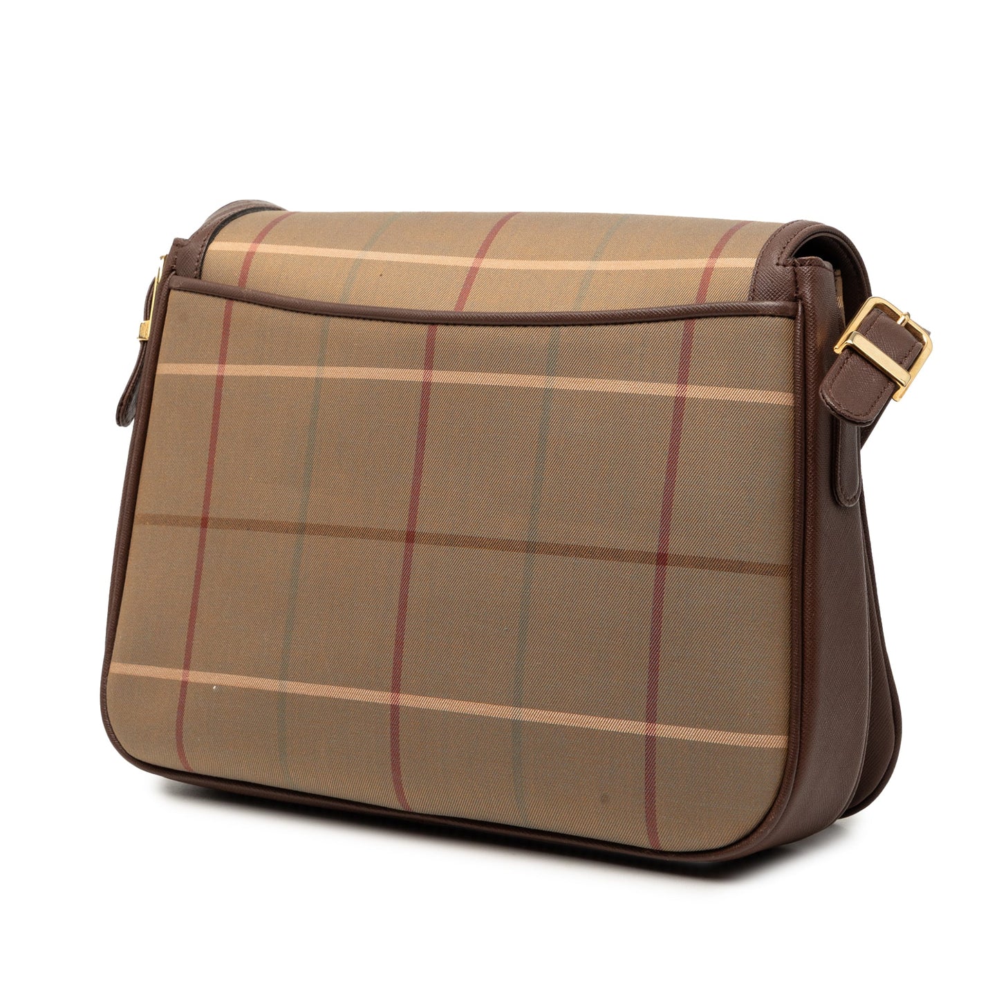 Burberry Vintage Check Canvas Flap Shoulder Bag