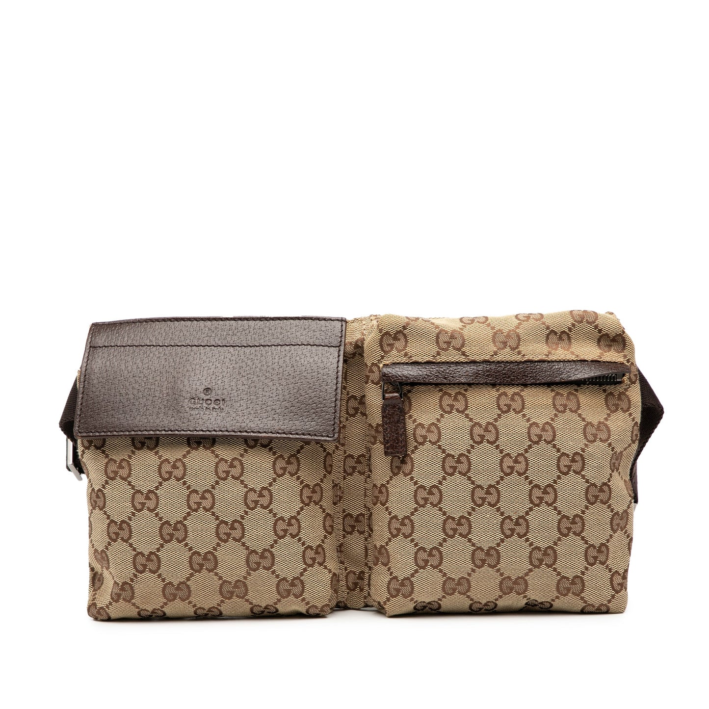 Gucci GG Canvas Double Pocket Belt Bag