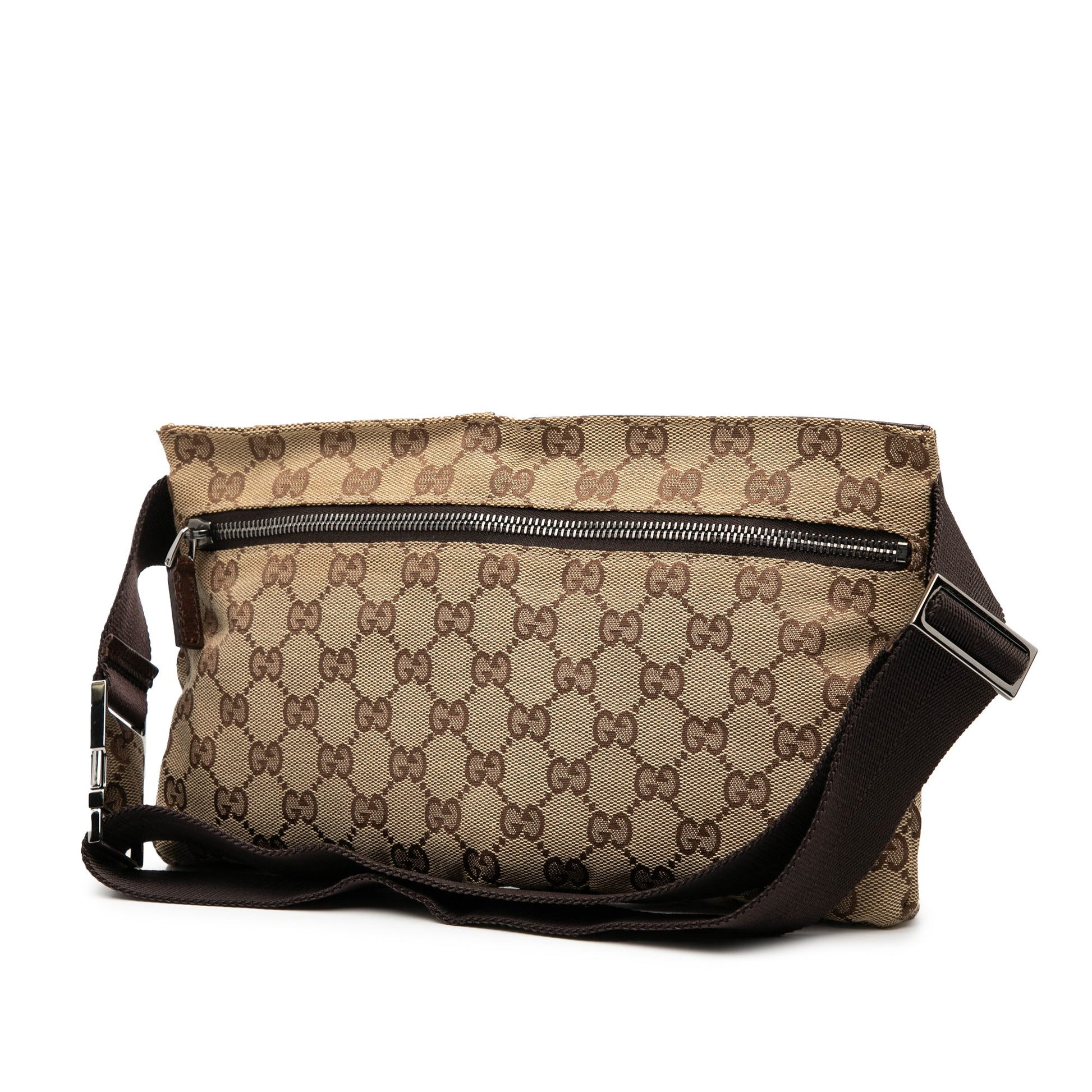 Gucci GG Canvas Double Pocket Belt Bag