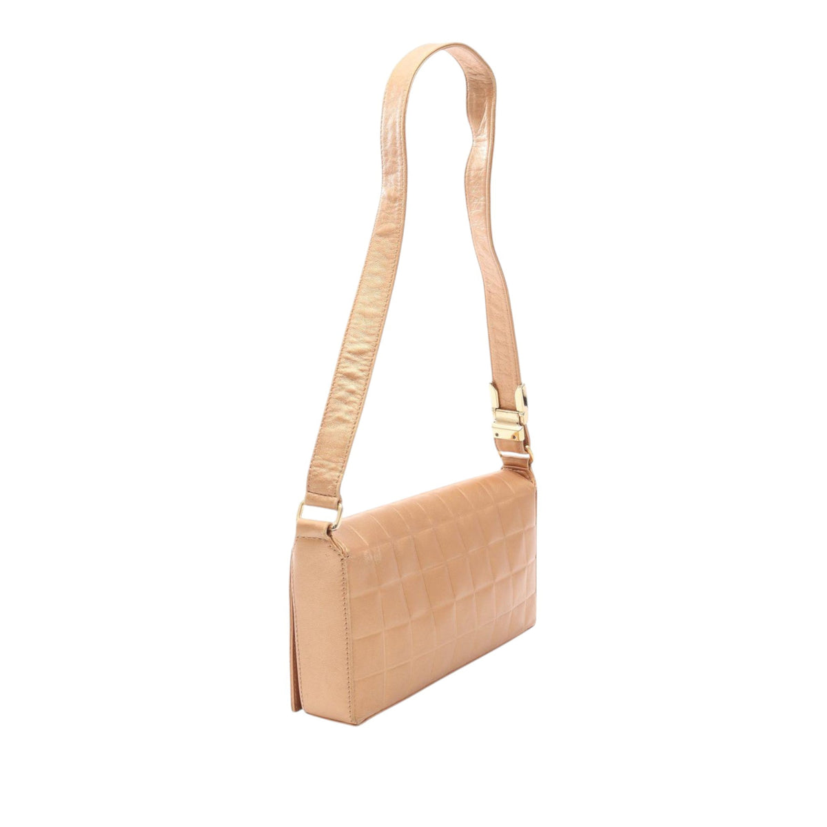 Chanel CC Chocolate Bar Metallic Lambskin Shoulder Bag