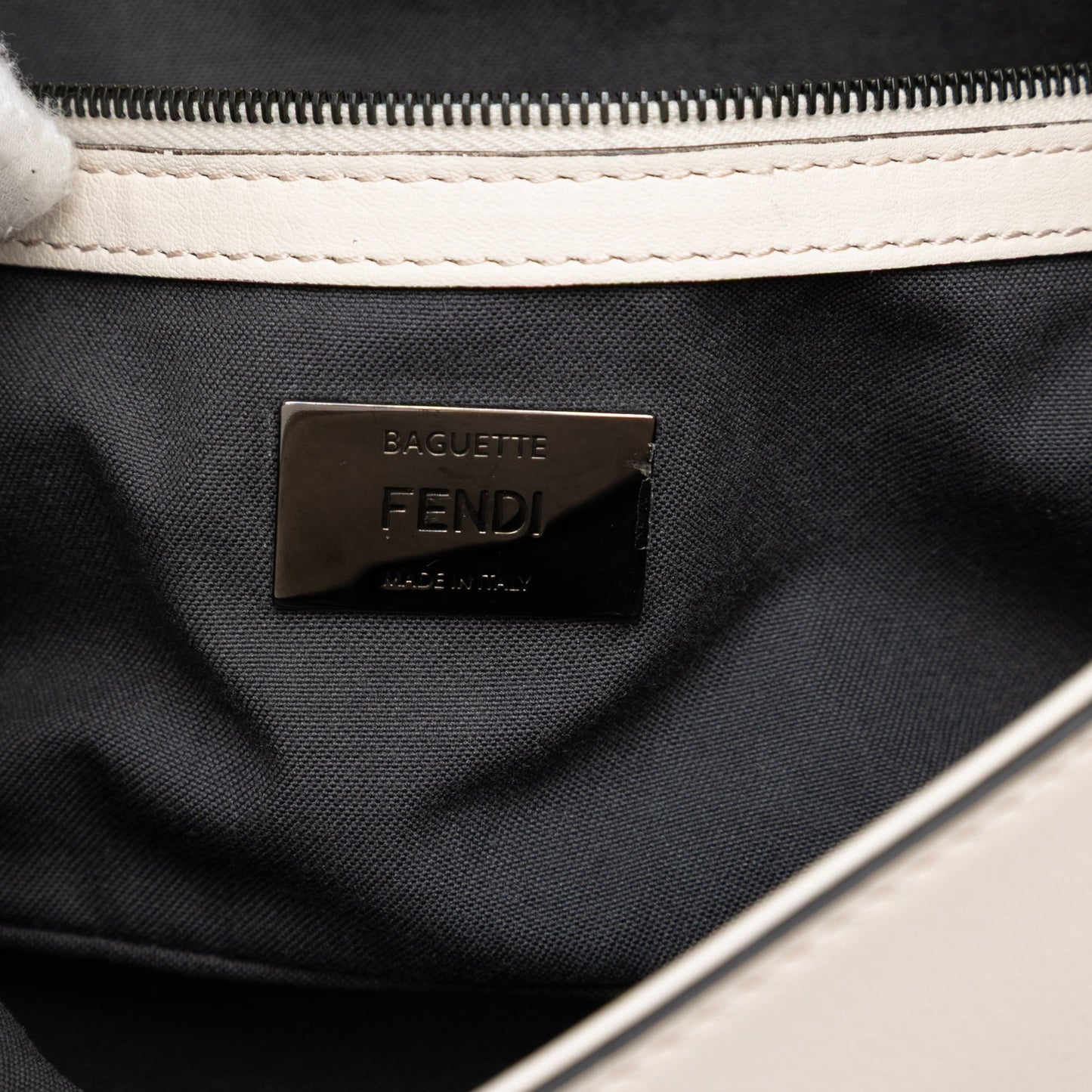 Fendi Whipstitch Leather Baguette Crossbody