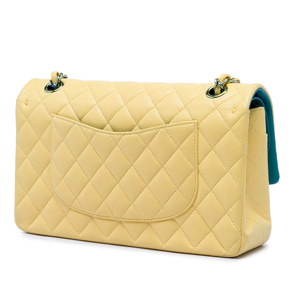 Chanel Medium Classic Lambskin Double Flap — Yellow