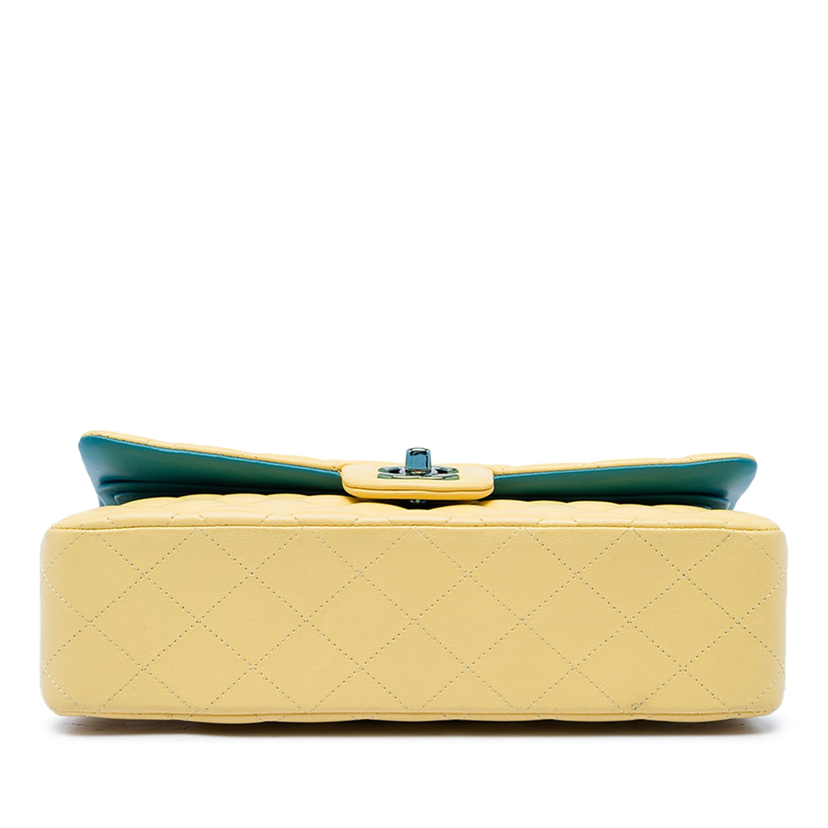 Chanel Medium Classic Lambskin Double Flap — Yellow