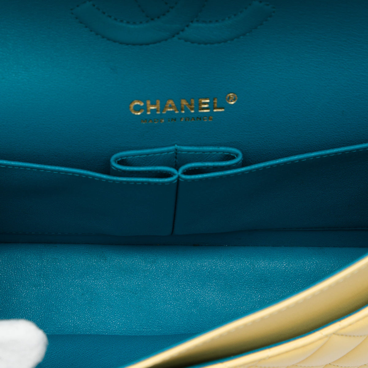 Chanel Medium Classic Lambskin Double Flap — Yellow