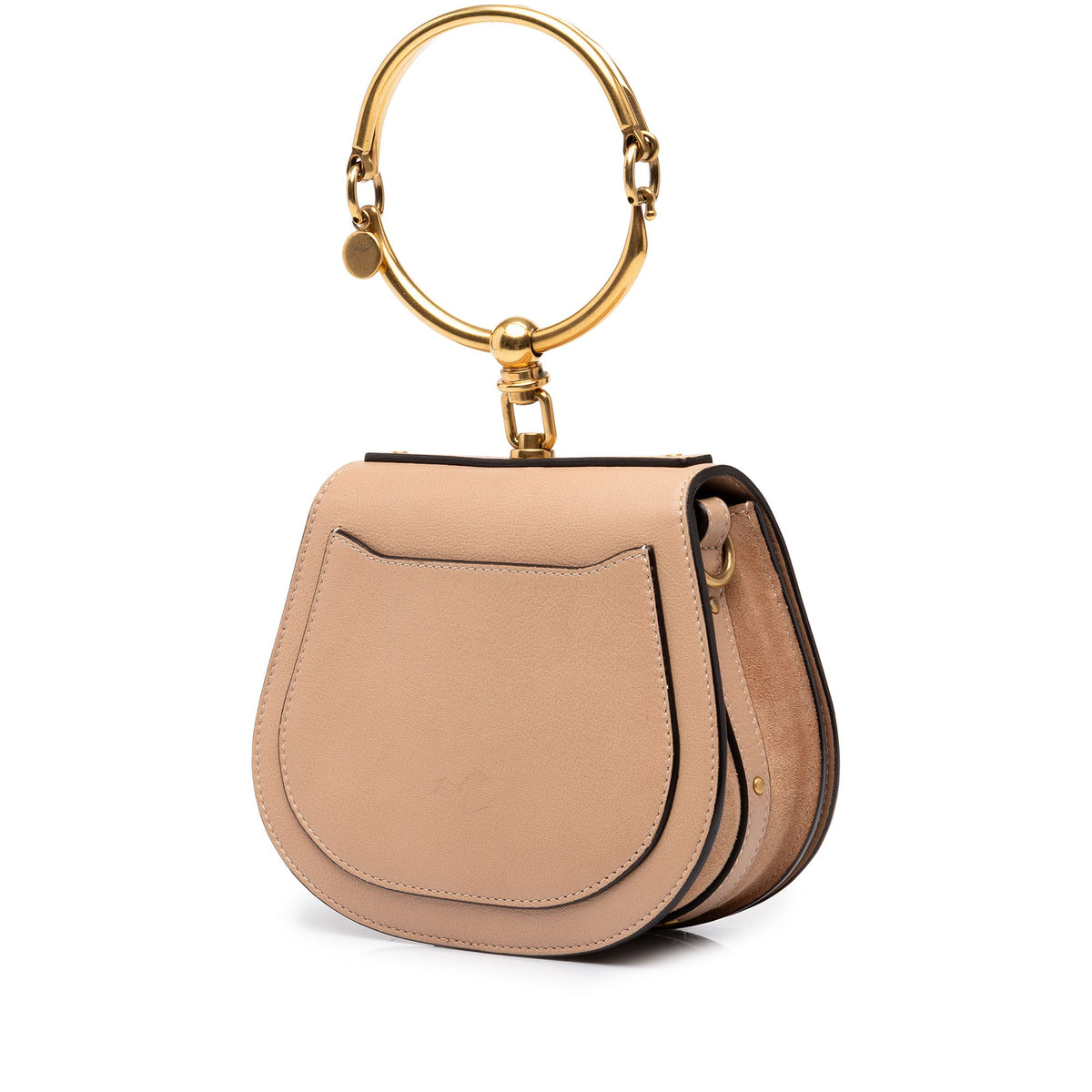 Chloé Small Leather Nile Bracelet Satchel — Beige