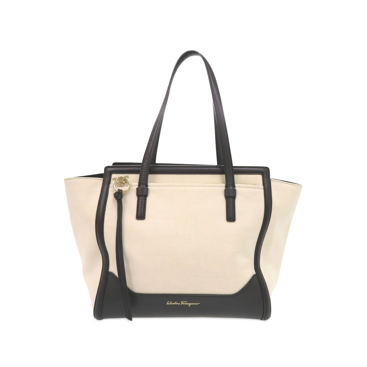 Ferragamo Canvas Amy Tote — Beige