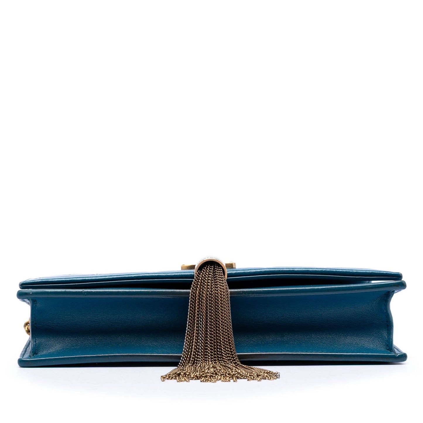 Saint Laurent Calfskin Star Print Classic Monogram Kate Tassel Wallet on Chain