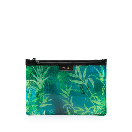 Versace PVC Jungle Print Zipped Clutch