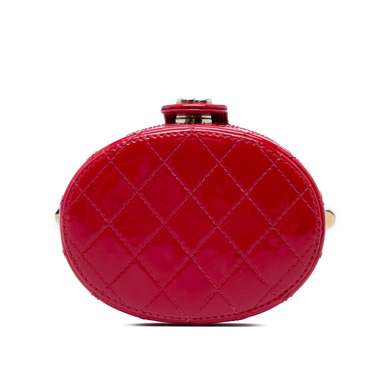 Chanel Mini Quilted Patent CC Allure Vanity Case — Red