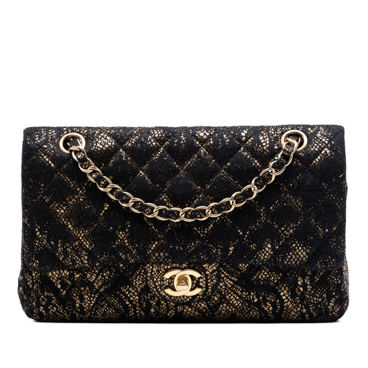 Chanel Medium Quilted Chevre and Lace Classic Double Flap