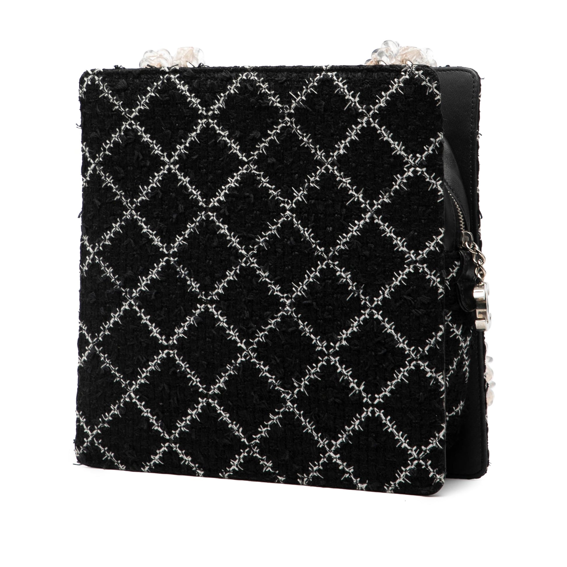 Chanel Tweed and Resin Zipped Chain Shopping Bag