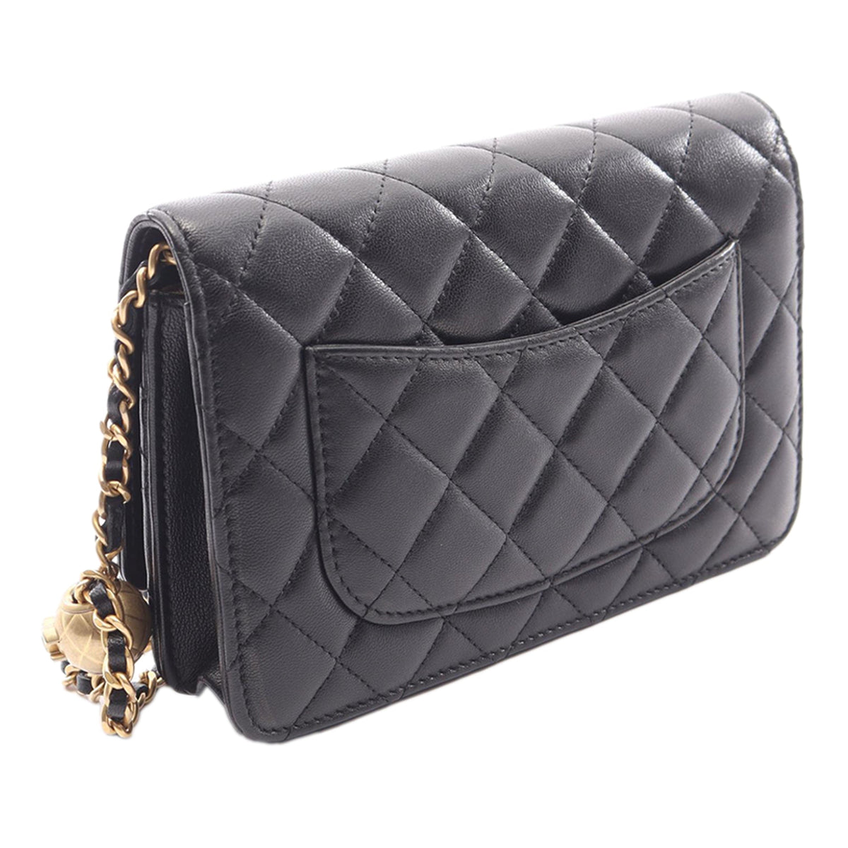 Chanel CC Quilted Lambskin Pearl Crush Wallet On Chain