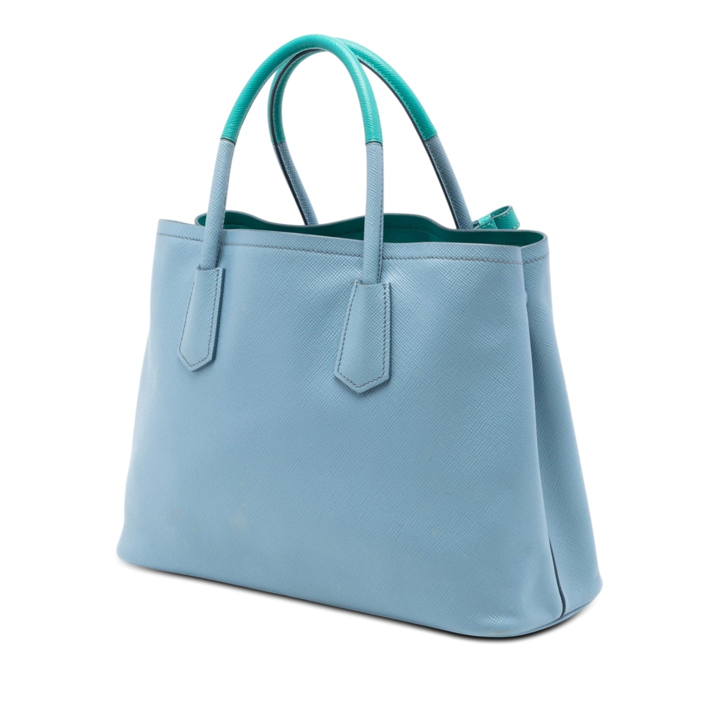Prada Medium Bicolor Saffiano Cuir Double Satchel