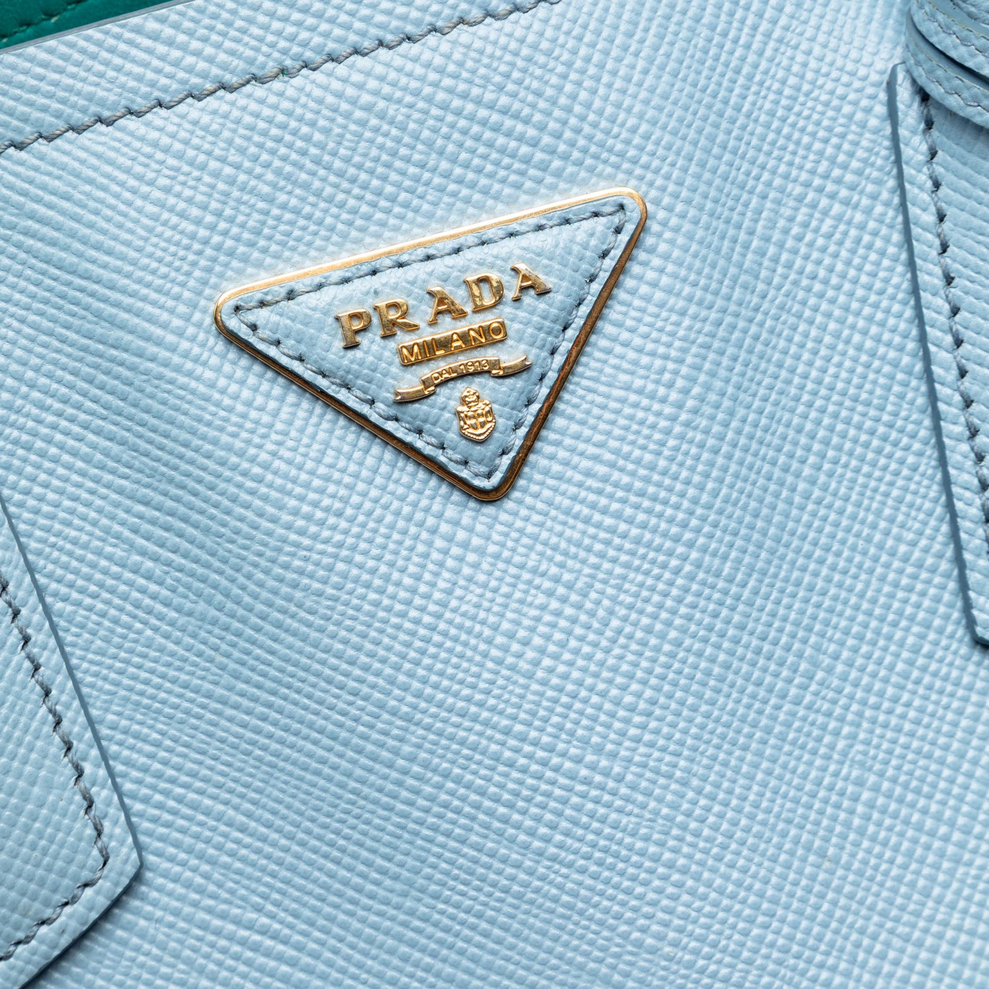 Prada Medium Bicolor Saffiano Cuir Double Satchel