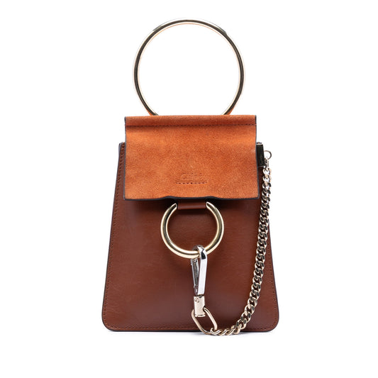 Chloé Mini Calfskin and Suede Faye Bracelet Bag