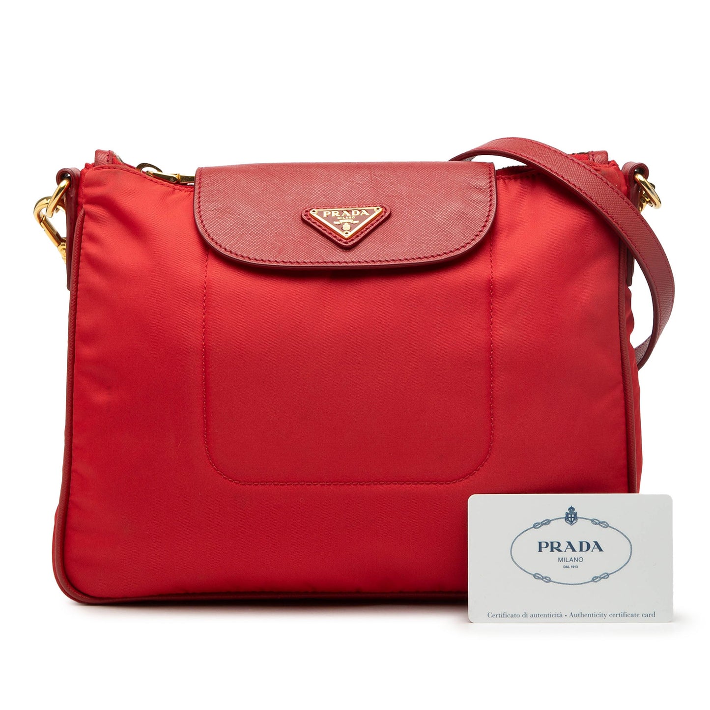Saffiano Trimmed Tessuto Crossbody