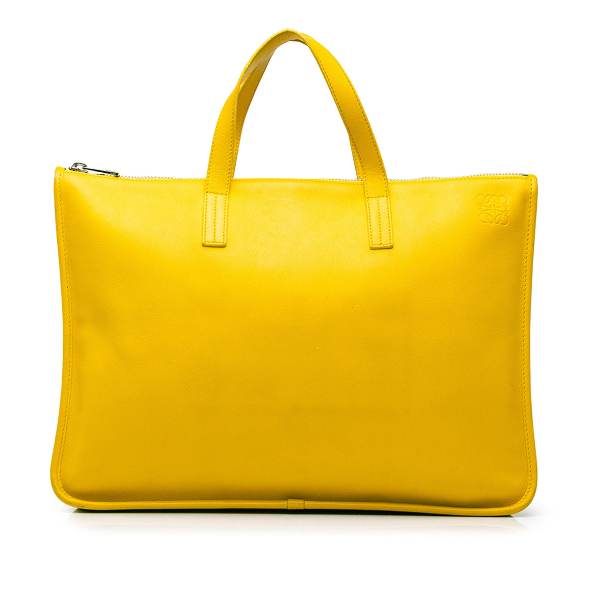LOEWE Leather Anagram Toledo Briefcase — Yellow
