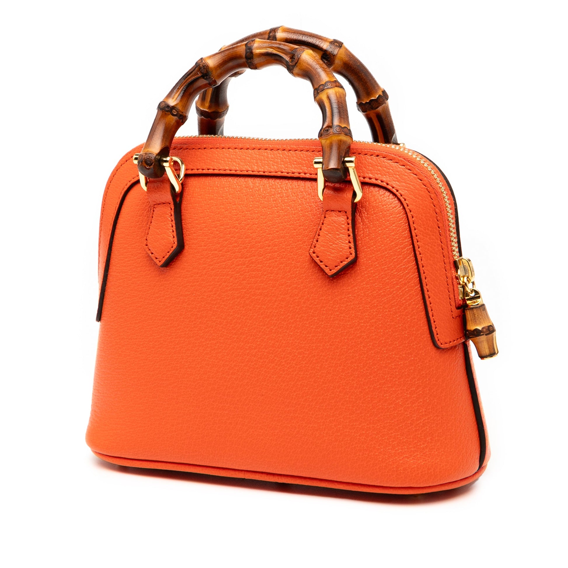 Gucci Mini Dollar Calfskin Bamboo Diana Dome Satchel