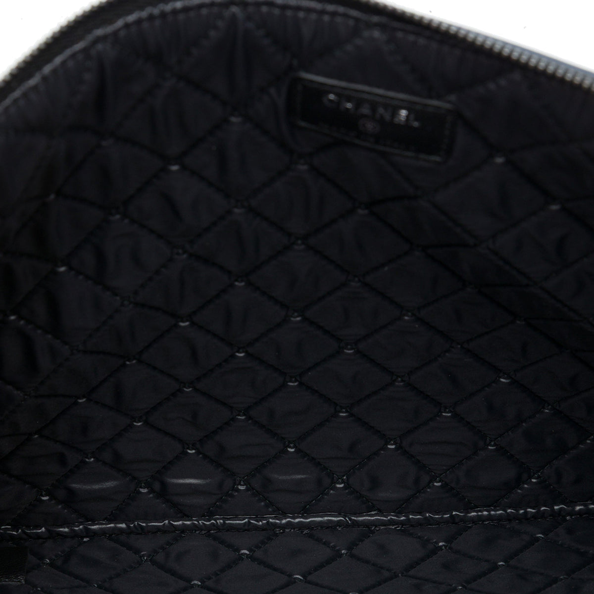 Chanel Large Bicolor Lambskin Boy O Case Clutch — Blue