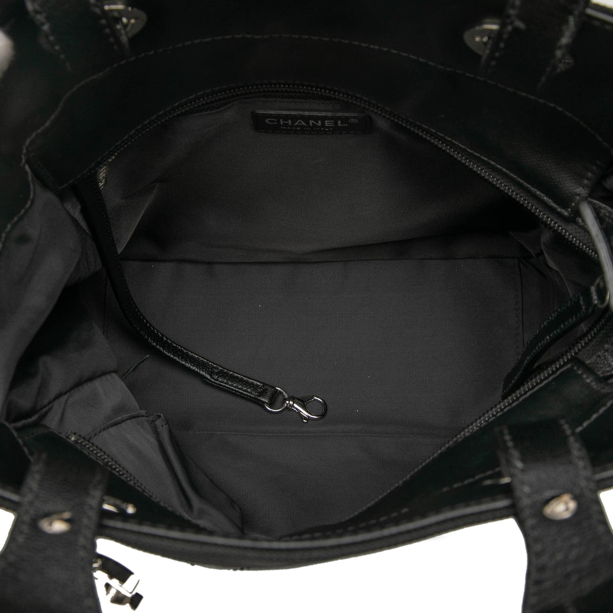 Chanel Small Quilted Coated Canvas Paris Biarritz Tote
