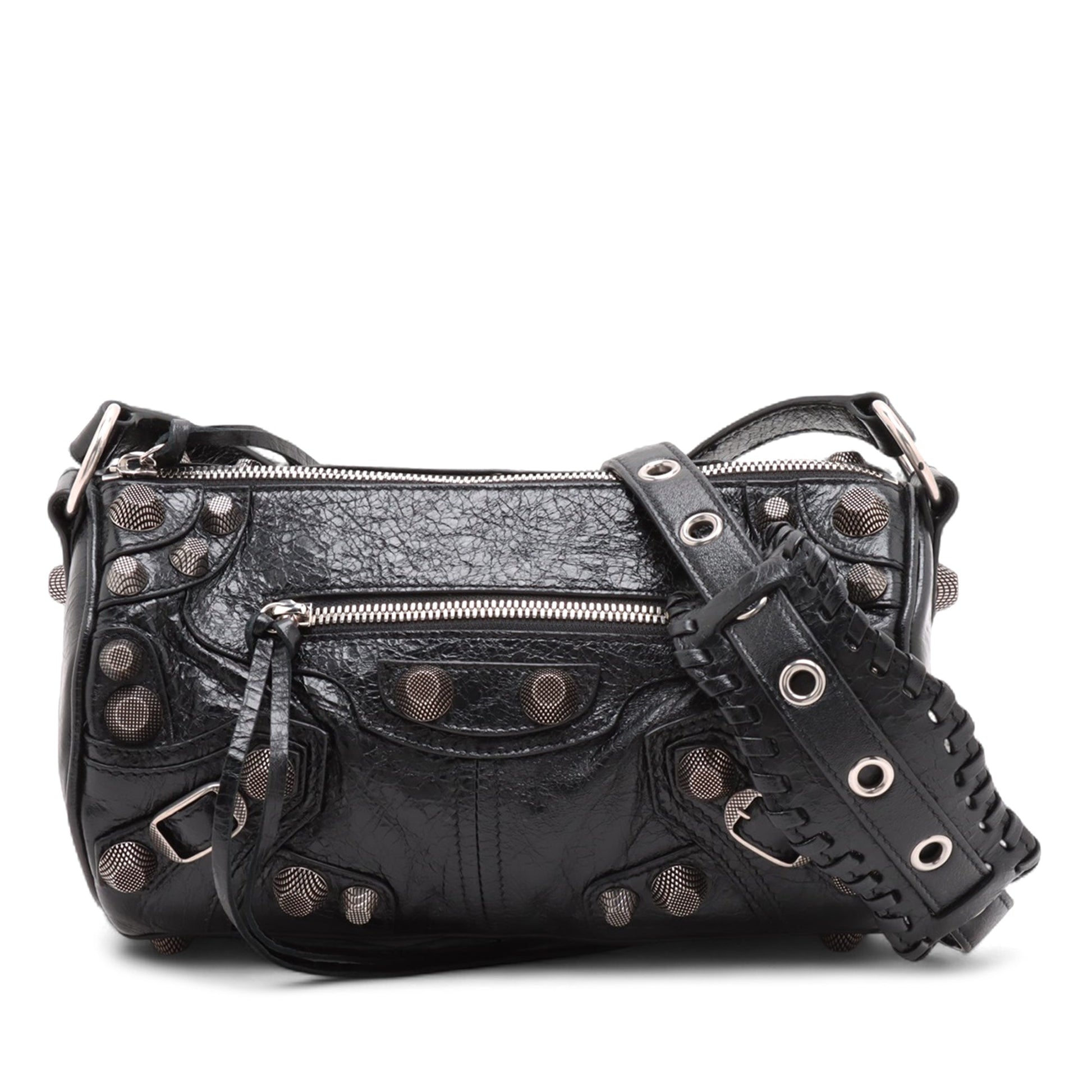 Balenciaga Lambskin Motocross Le Cagole Cylinder Crossbody