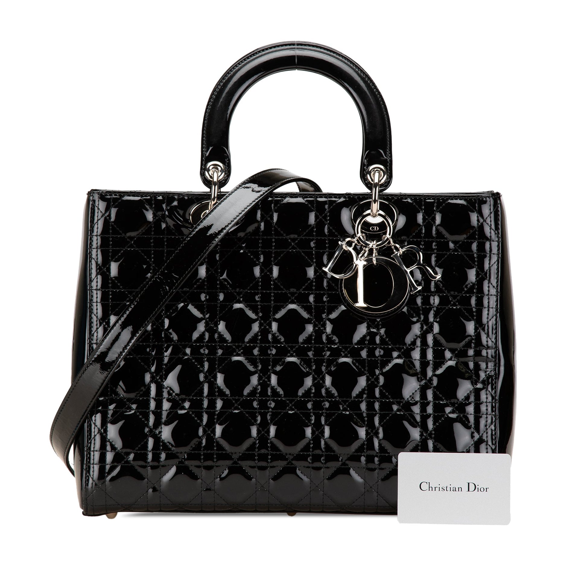 Dior Large Patent Cannage Lady Dior