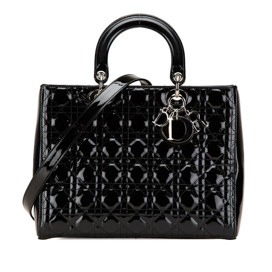 Dior Large Patent Cannage Lady Dior