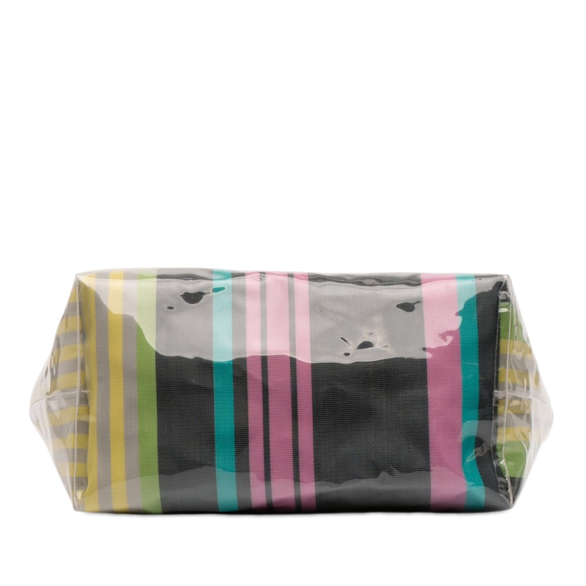 Marni PVC Glossy Grip Striped Tote