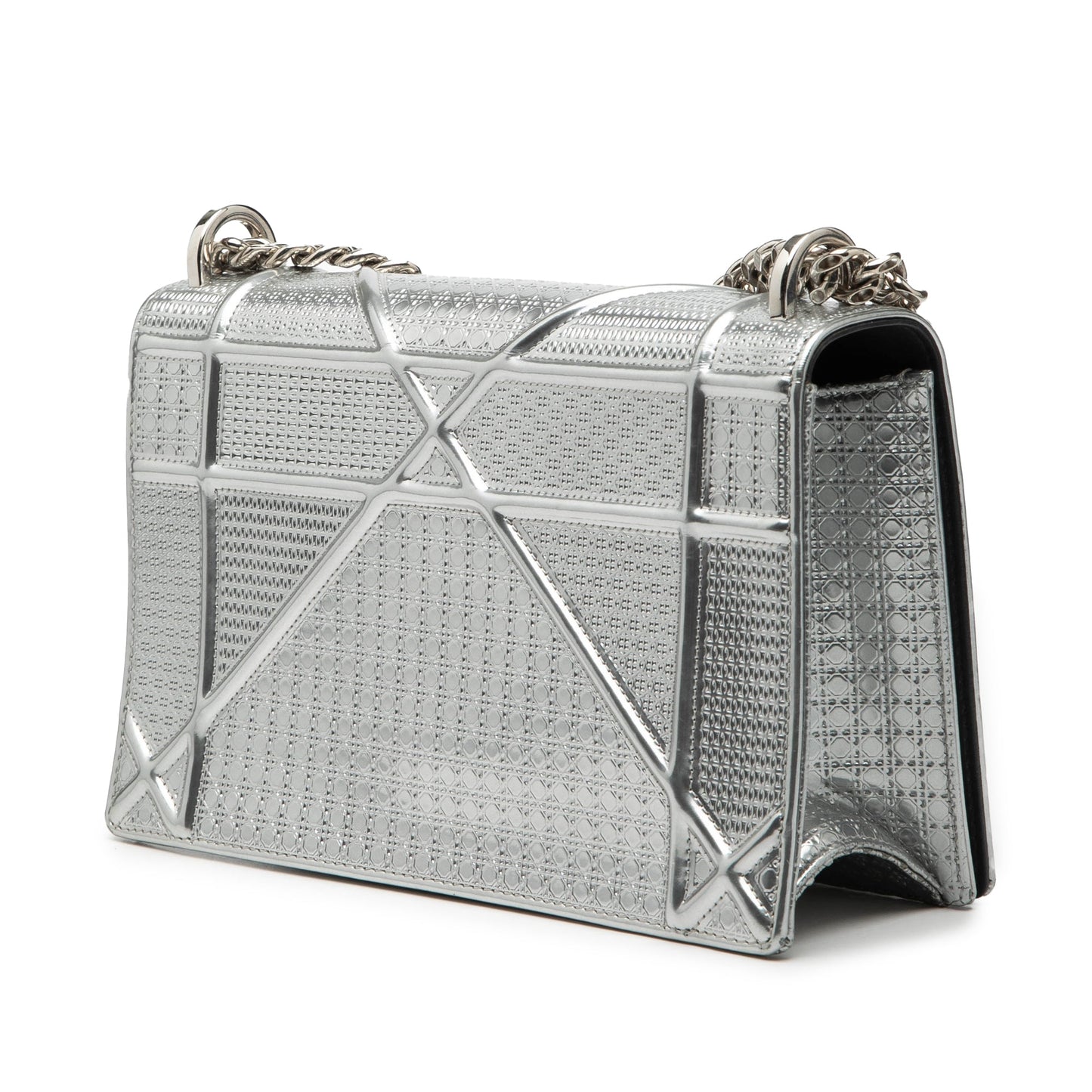 Dior Medium Metallic Patent Microcannage Diorama Flap
