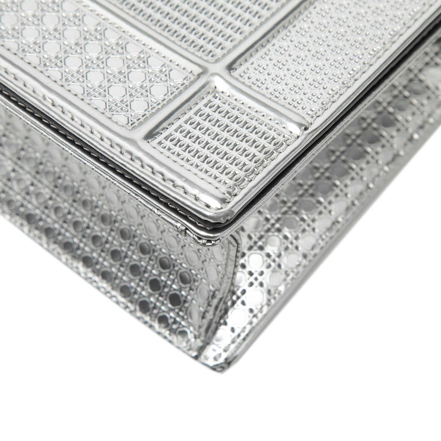 Dior Medium Metallic Patent Microcannage Diorama Flap