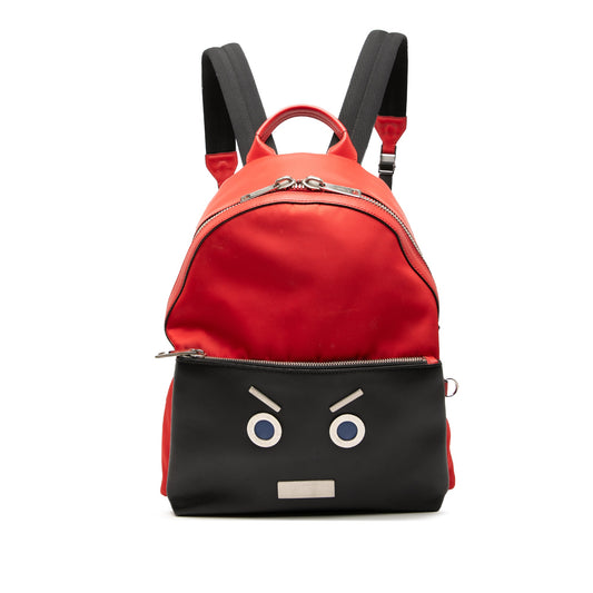Fendi Nylon and Leather Faces Backpack