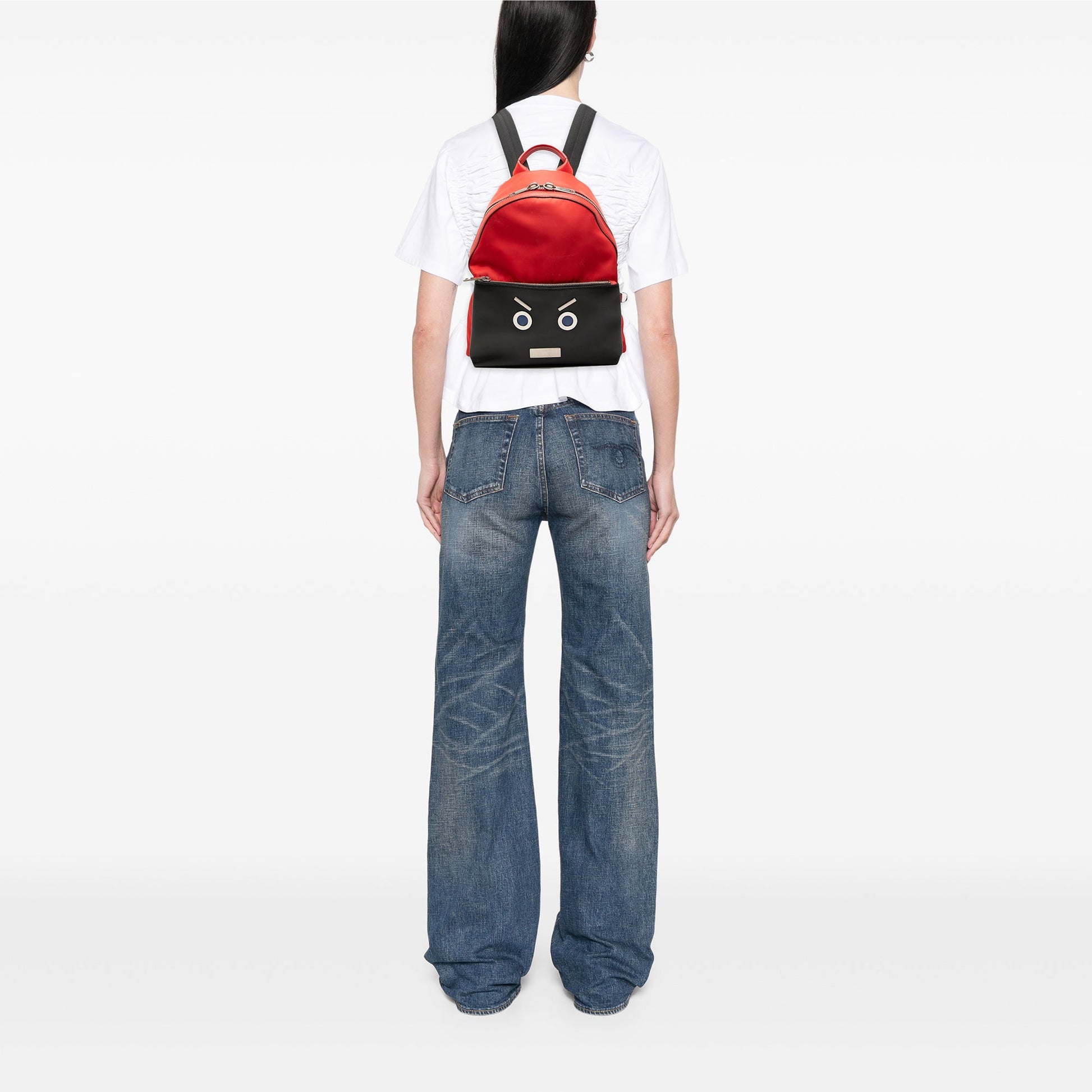 Fendi Nylon and Leather Faces Backpack