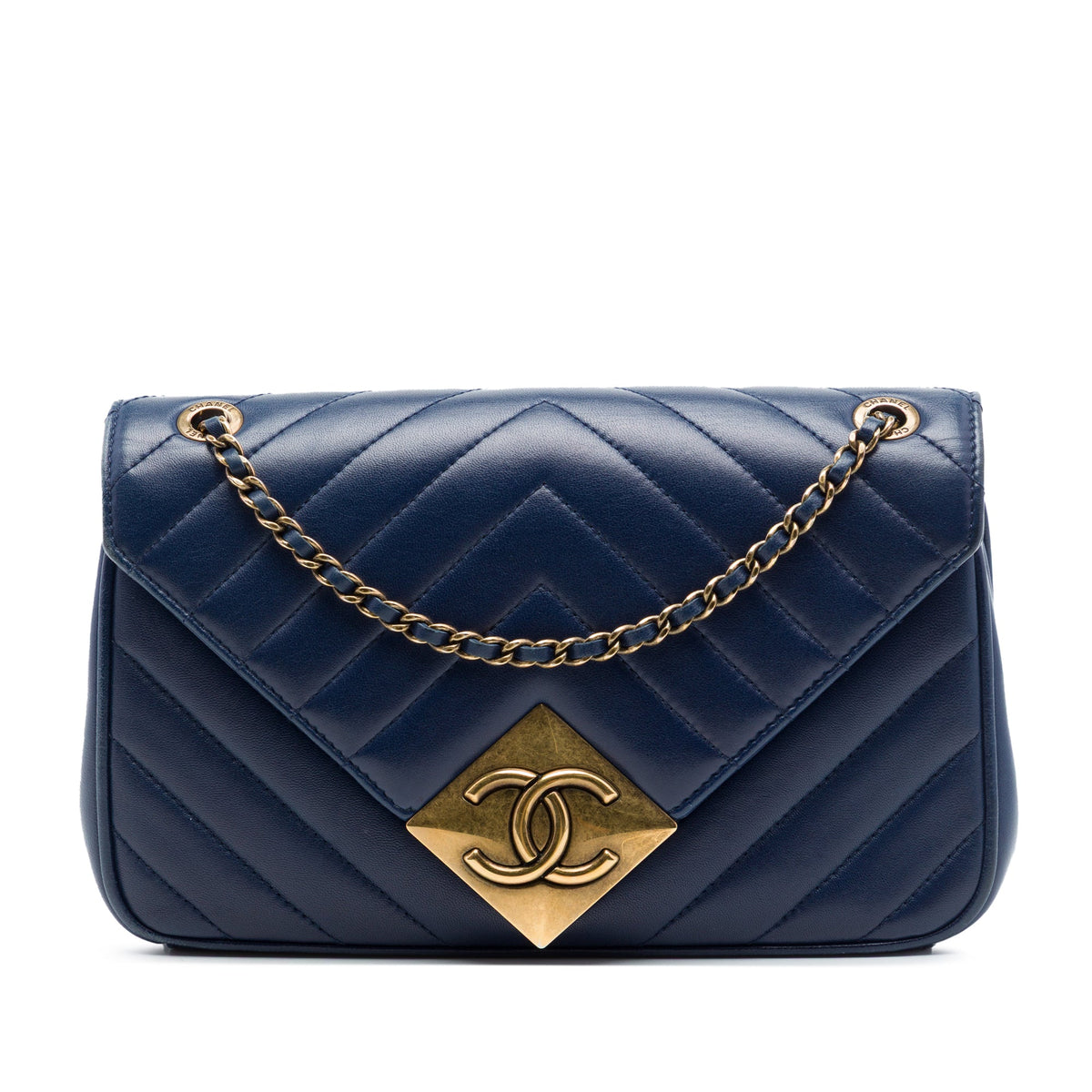 Chanel Chevron Lambskin Pyramid CC Flap