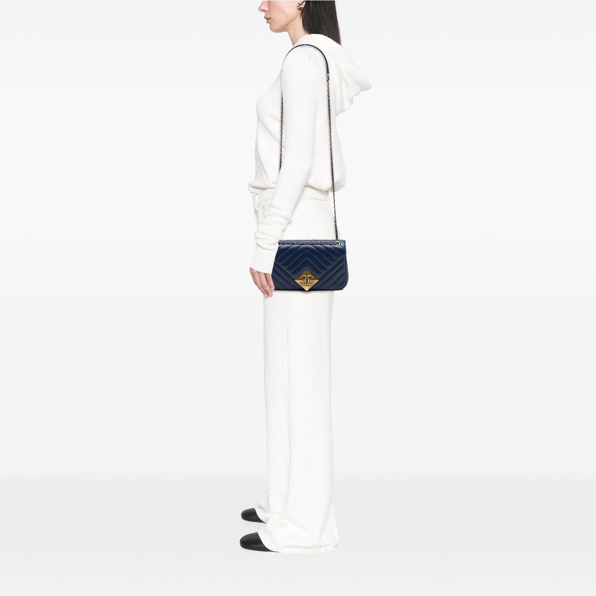 Chanel Chevron Lambskin Pyramid CC Flap