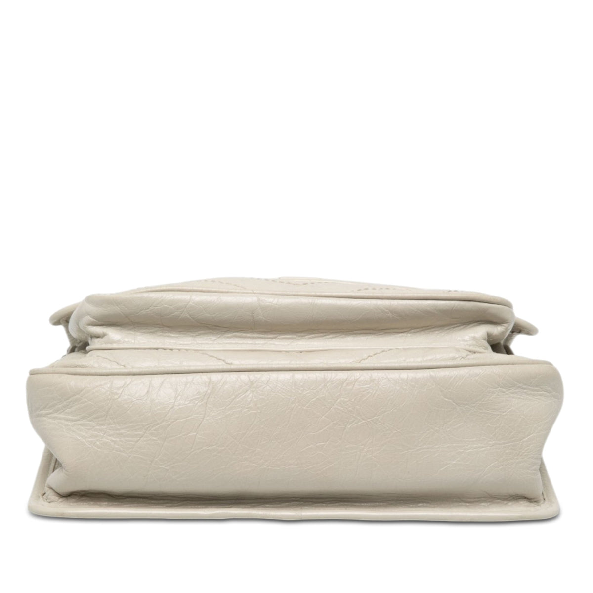 Saint Laurent Medium Crinkled Calfskin Niki — White