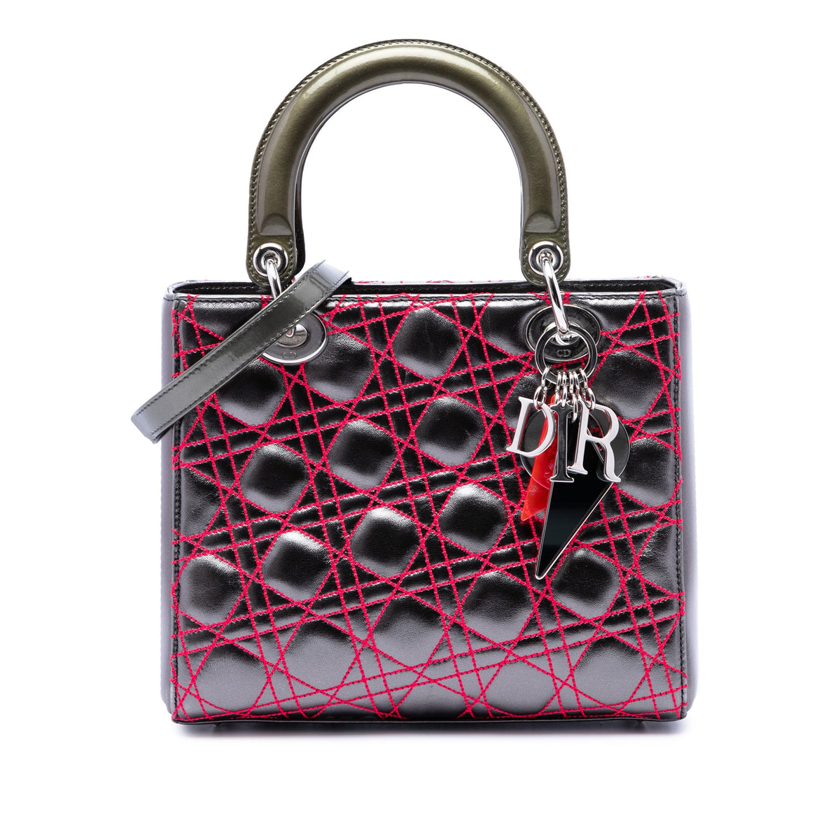 Dior Anselm Reyle Medium Metallic Lambskin Cannage Lady Dior