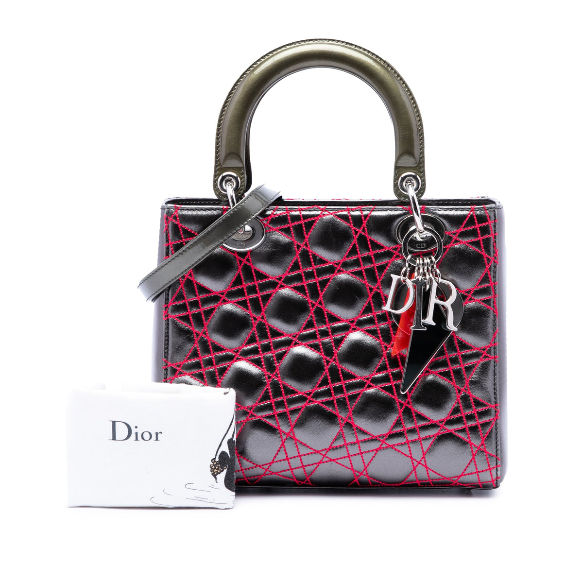 Dior Anselm Reyle Medium Metallic Lambskin Cannage Lady Dior