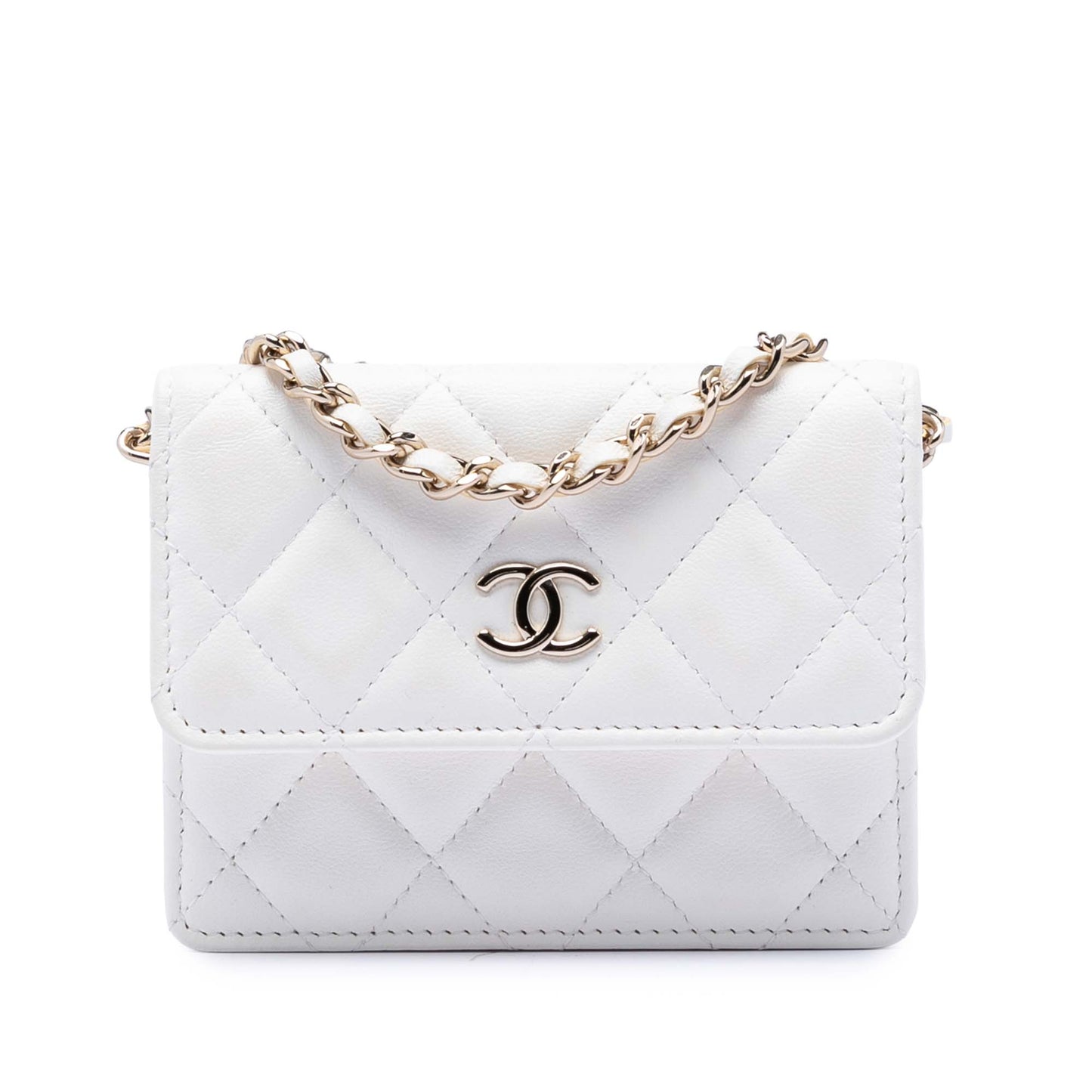 Chanel Quilted Lambskin My Chanel Lady Card Holder On Chain