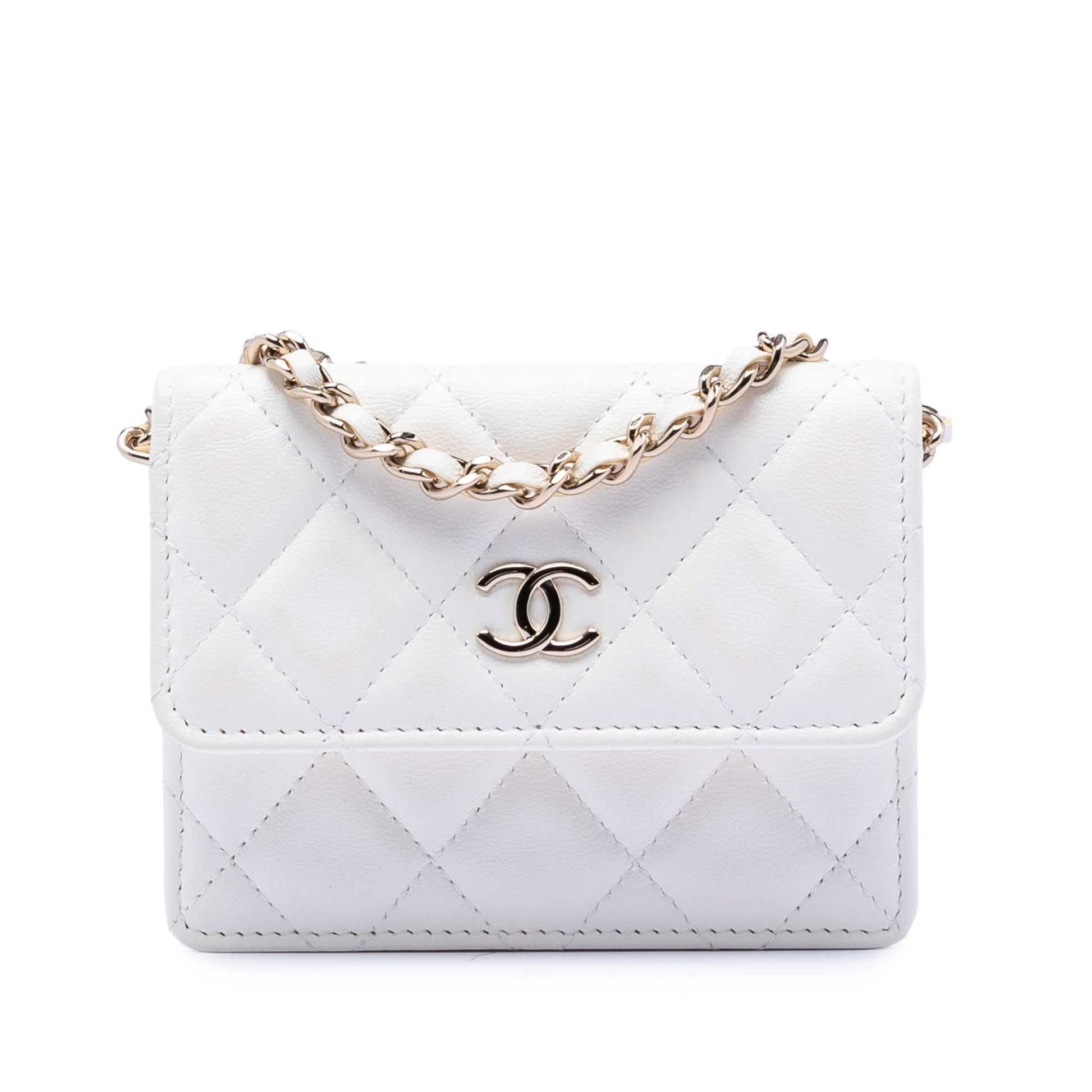 Chanel Quilted Lambskin My Chanel Lady Card Holder On Chain