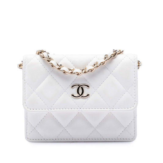 Chanel Quilted Lambskin My Chanel Lady Card Holder On Chain