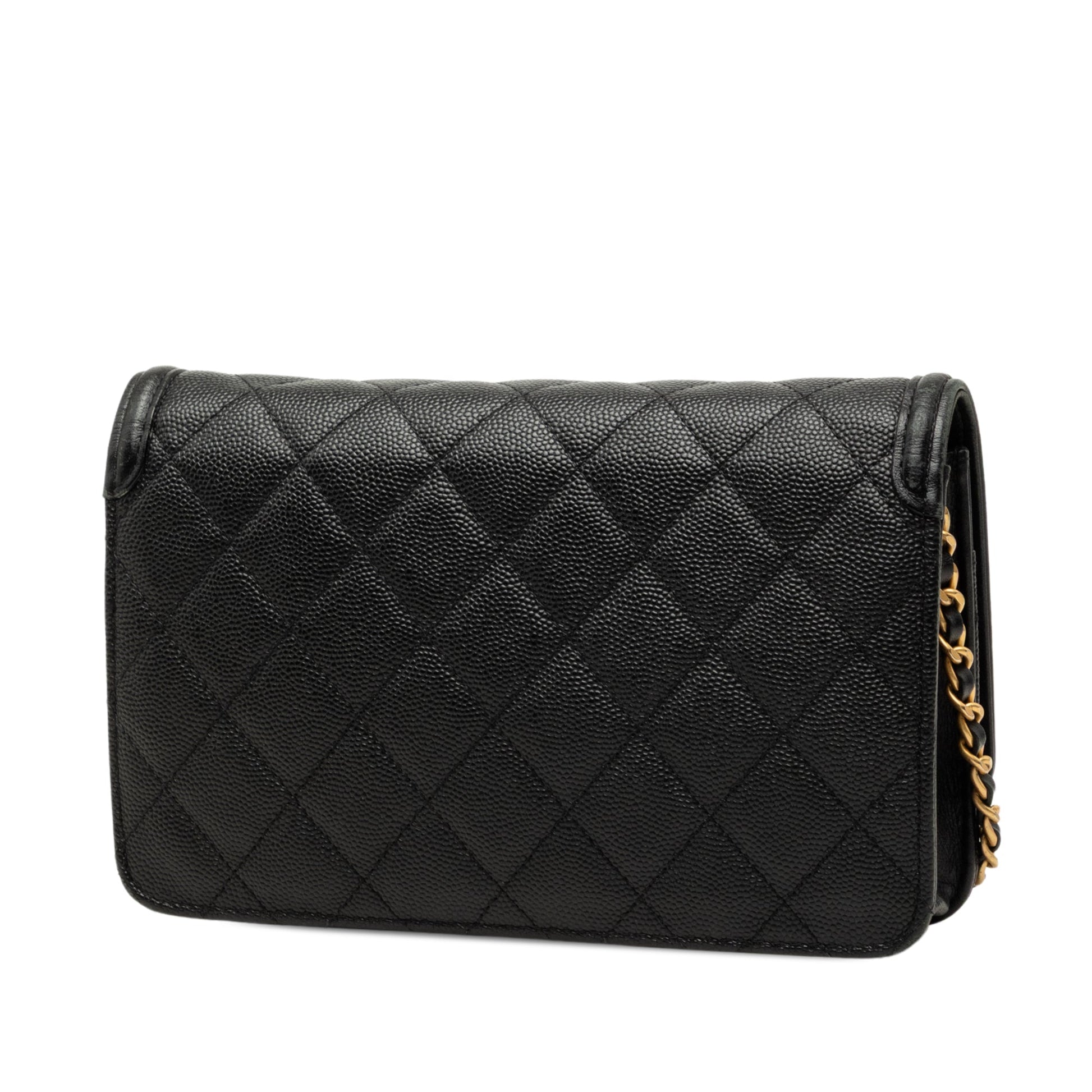 Chanel Caviar CC Filigree Wallet On Chain