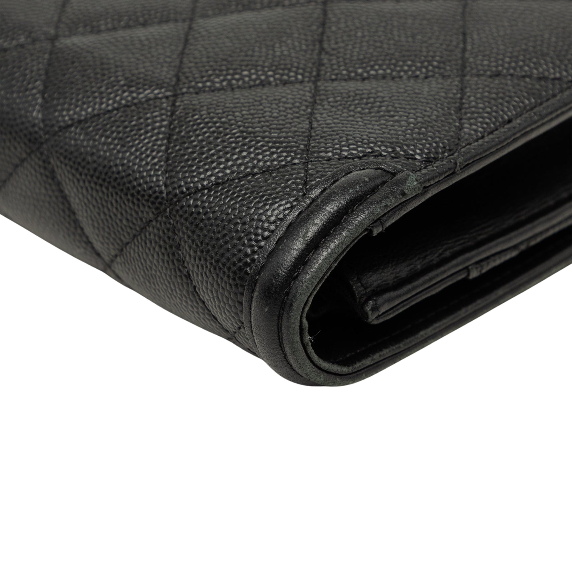 Chanel Caviar CC Filigree Wallet On Chain