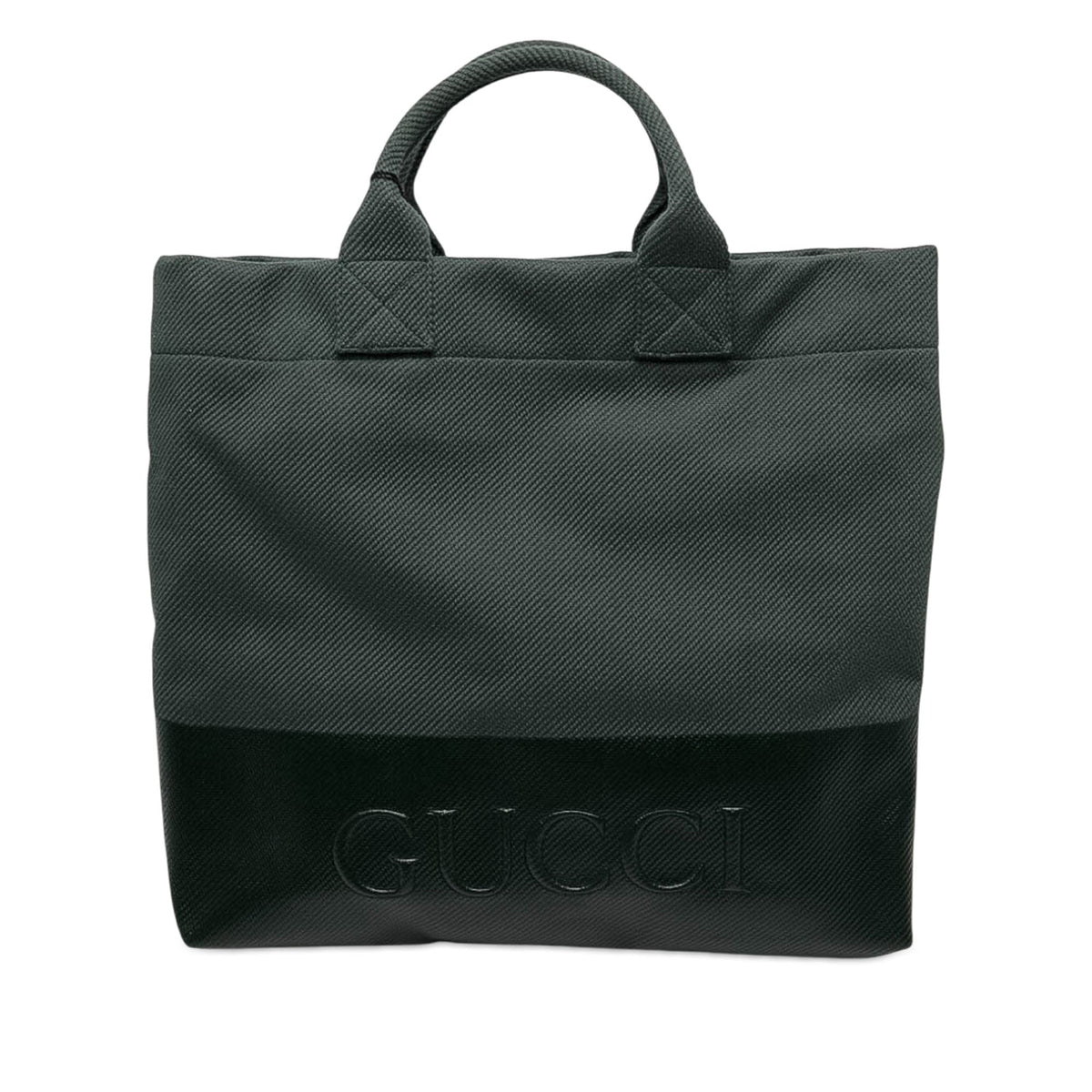 Gucci Canvas Embossed Logo Tote — Green