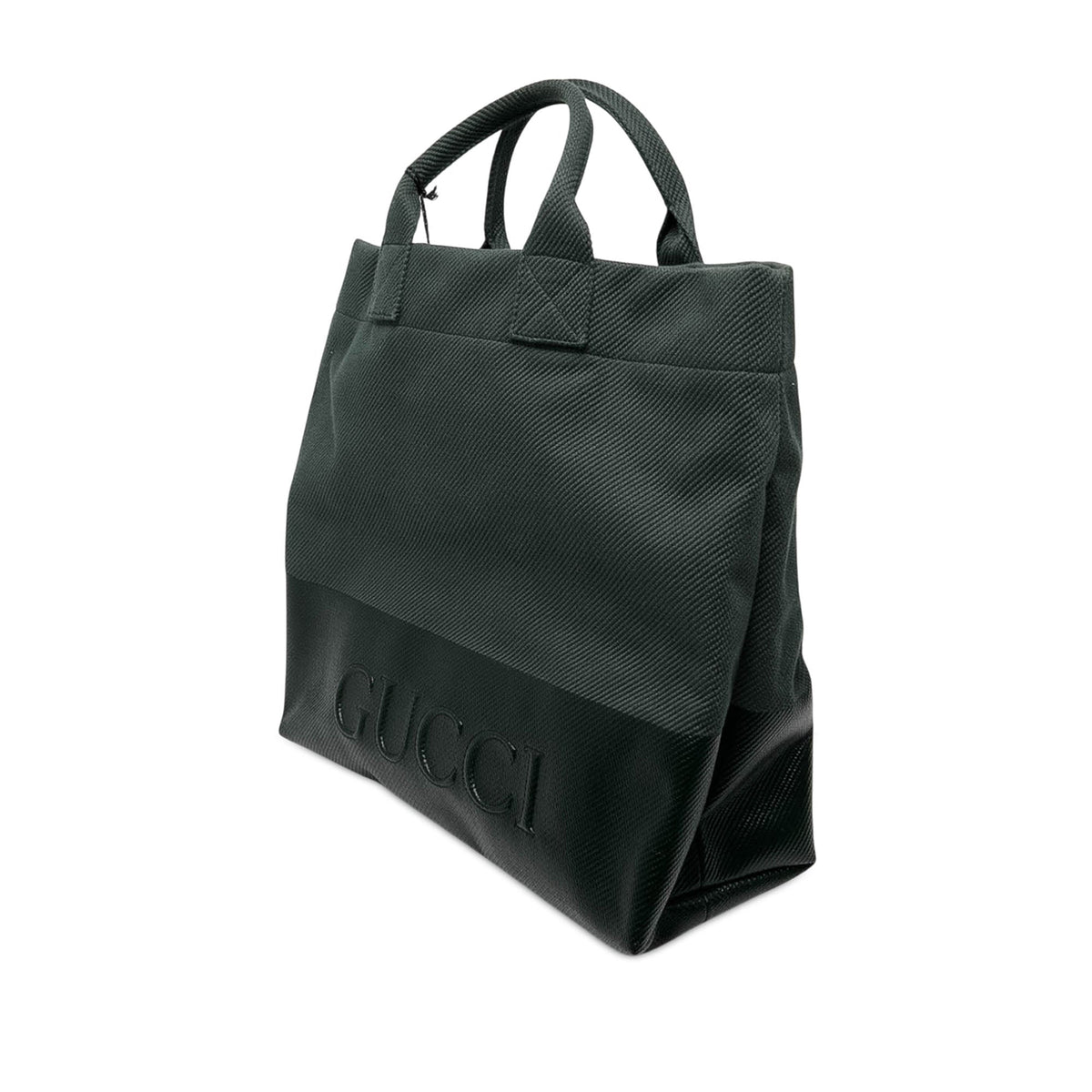 Gucci Canvas Embossed Logo Tote — Green