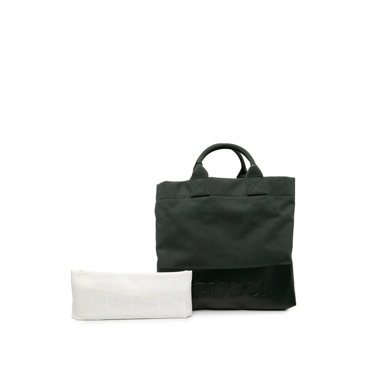 Gucci Canvas Embossed Logo Tote — Green
