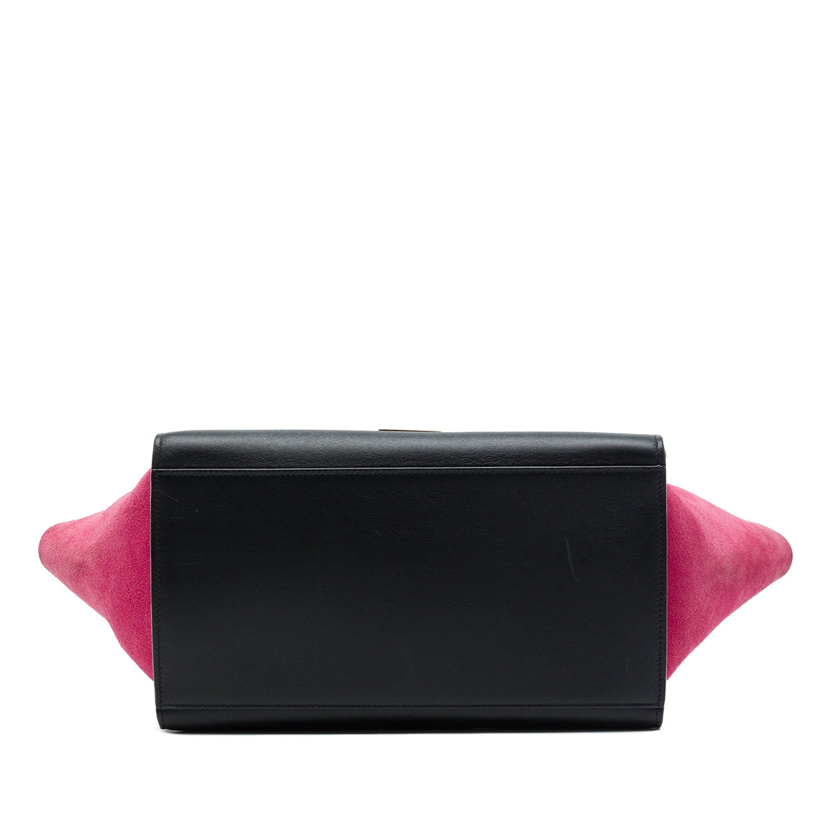 Celine Small Tricolor Calfskin and Suede Trapeze Satchel — Black