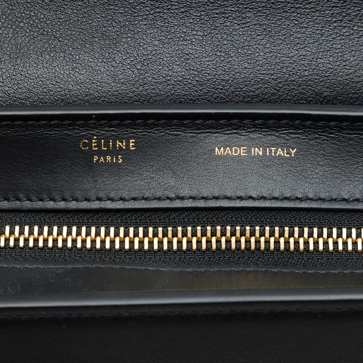 Celine Small Tricolor Calfskin and Suede Trapeze Satchel — Black